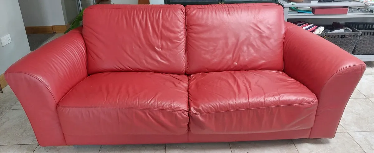 3+3 Red Sofa / Couch - Image 2