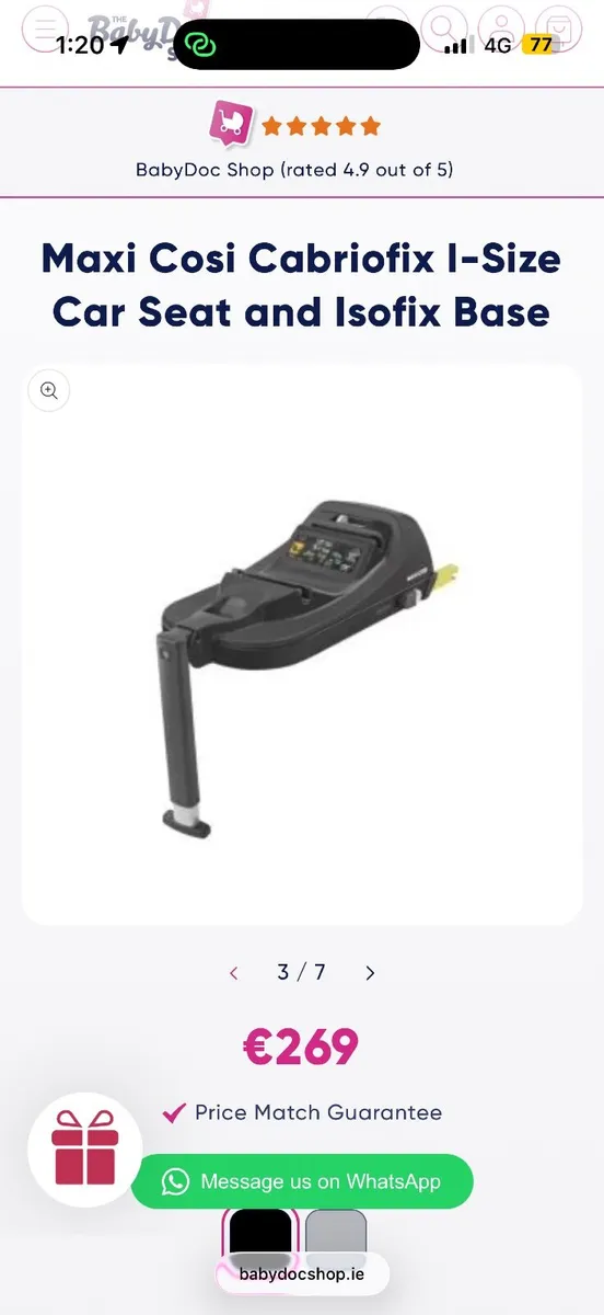 Maxi Cosi Cabriofix I-Size Car Seat and Isofix Bas - Image 1
