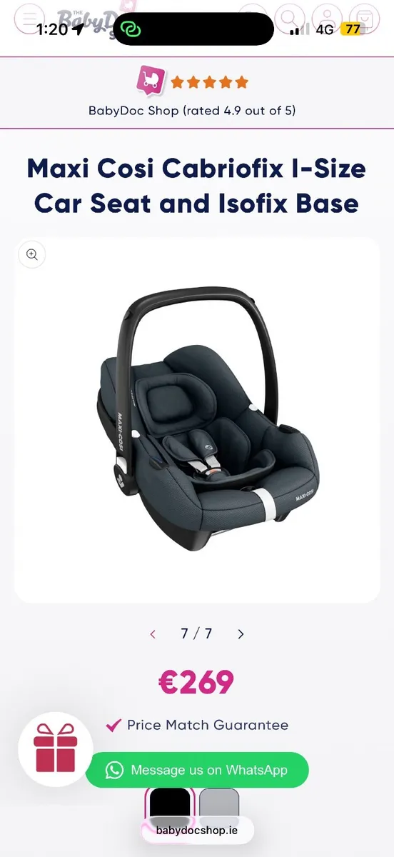Maxi Cosi Cabriofix I-Size Car Seat and Isofix Bas - Image 3