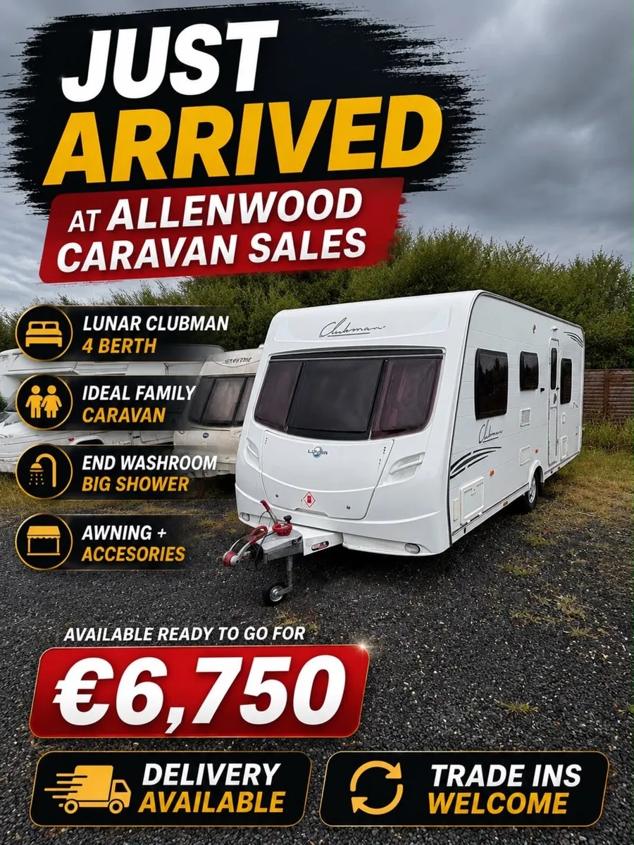 2010 Lunar Clubman 4 Berth Caravan For Sale - Image 1