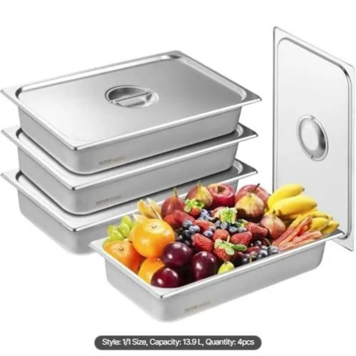 4 Pack Hotel Pans, Full Size Anti-Jam Steam - Image 3