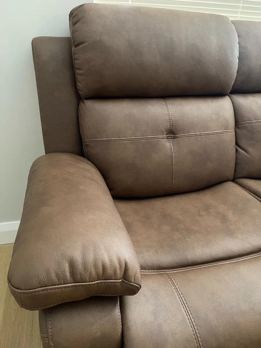 Brand New Brown Fabric Corner Recliner Sofa - Image 3