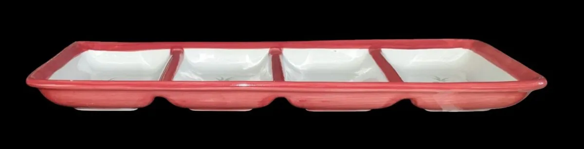 Pristine "Festival" 4-Section Ceramic Serving Tray - Image 2