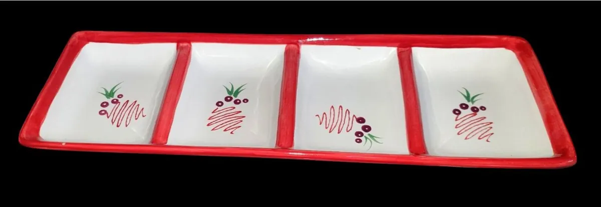 Pristine "Festival" 4-Section Ceramic Serving Tray - Image 1
