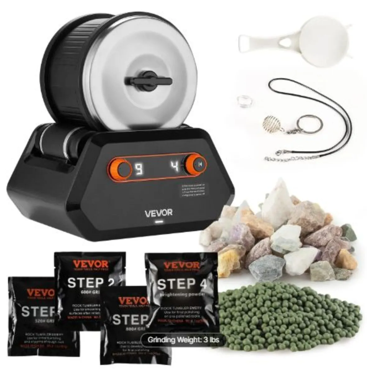 Rock Tumbler Kit, Rock Polishing Kit, 4 Speed Set - Image 1