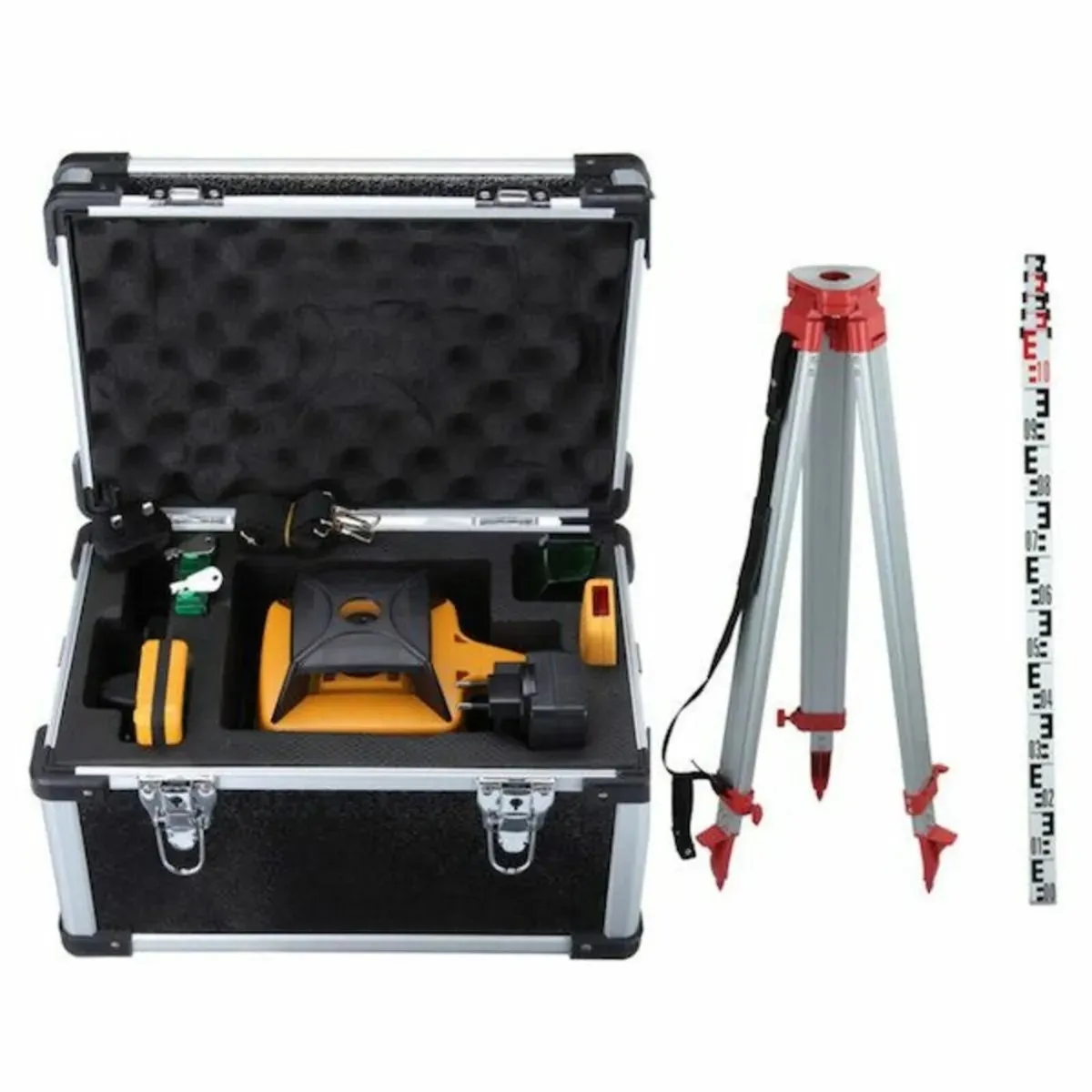 Rotary Laser Level 360° with Tripod and Staff - Image 1