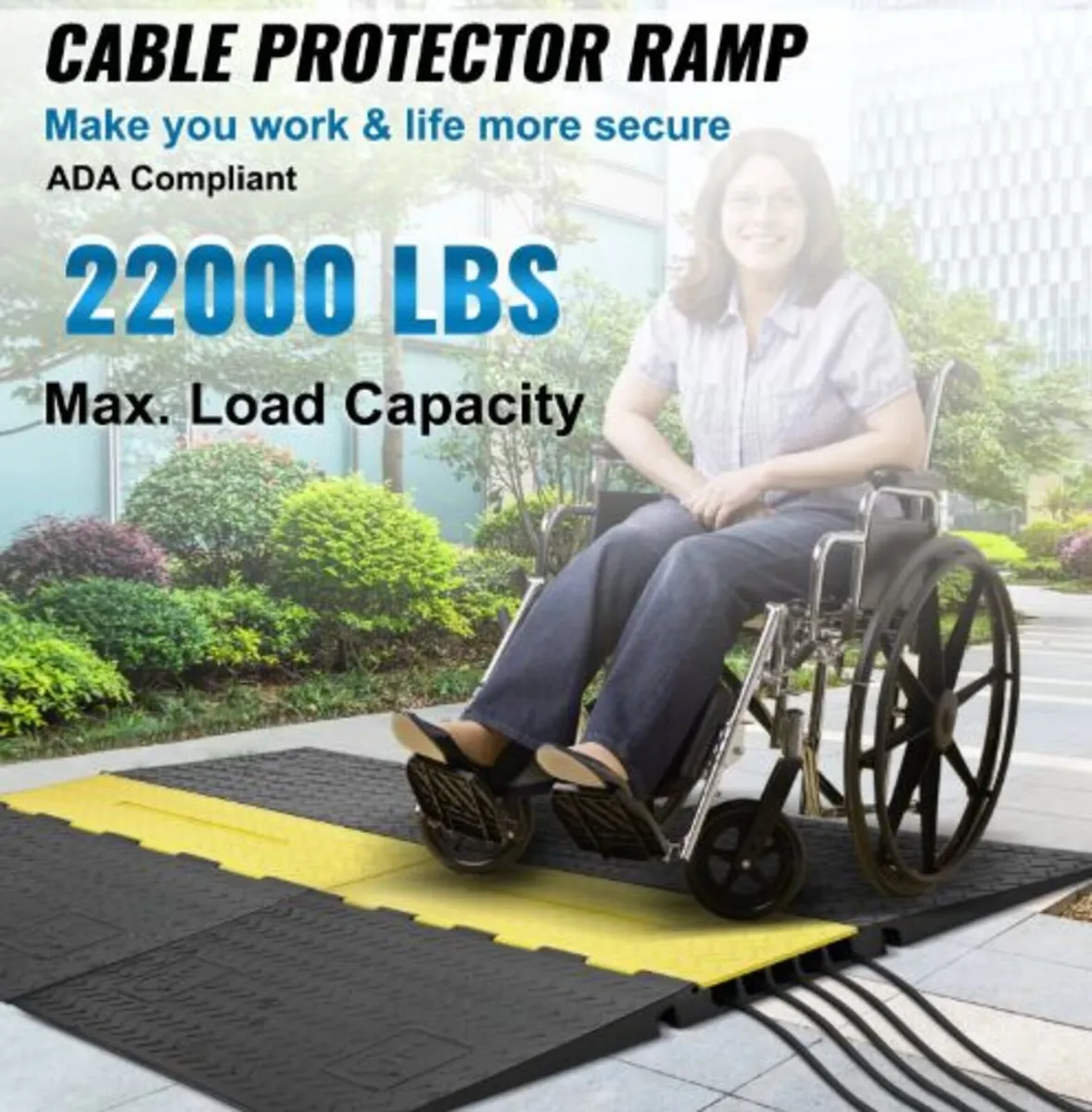 Rubber Cable Protector Ramp 114.5x80x5 cm,5-Chann - Image 2