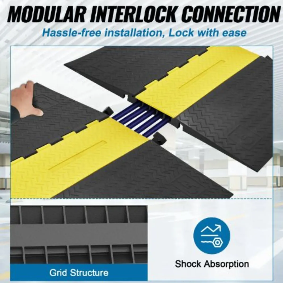 Rubber Cable Protector Ramp 114.5x80x5 cm,5-Chann - Image 3