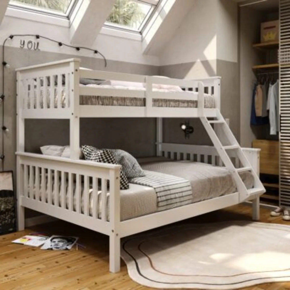 NEW  Triple Sleeper Bunk Bed – 3ft/4ft6 ONLY €399