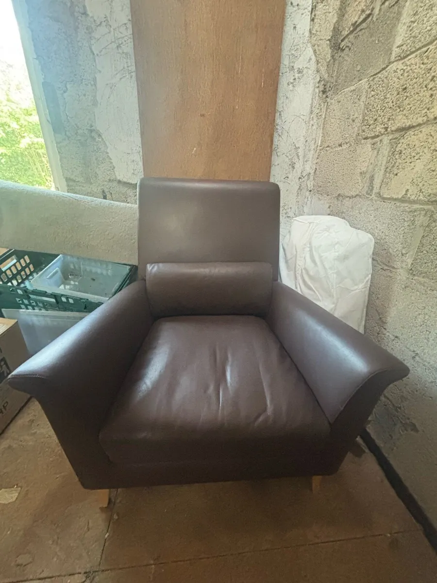 Poltrona Frau Armchair and matching Footstool - Image 1