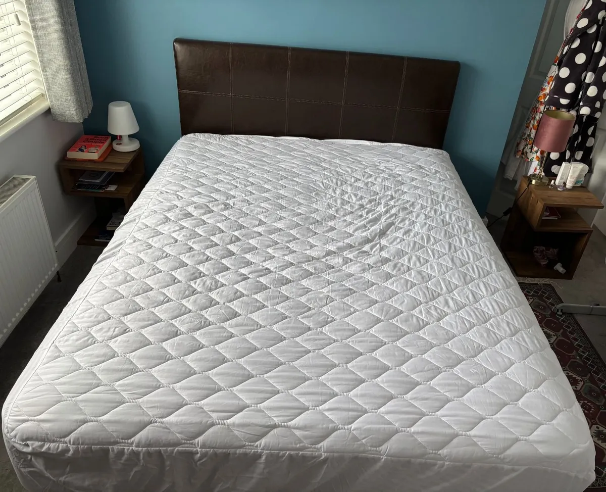 King Size Divan Bed with Headboard and Mattress - Image 1