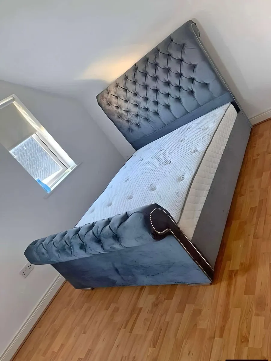 Double & King Size Bed Frame With Mattress Opt - Image 3