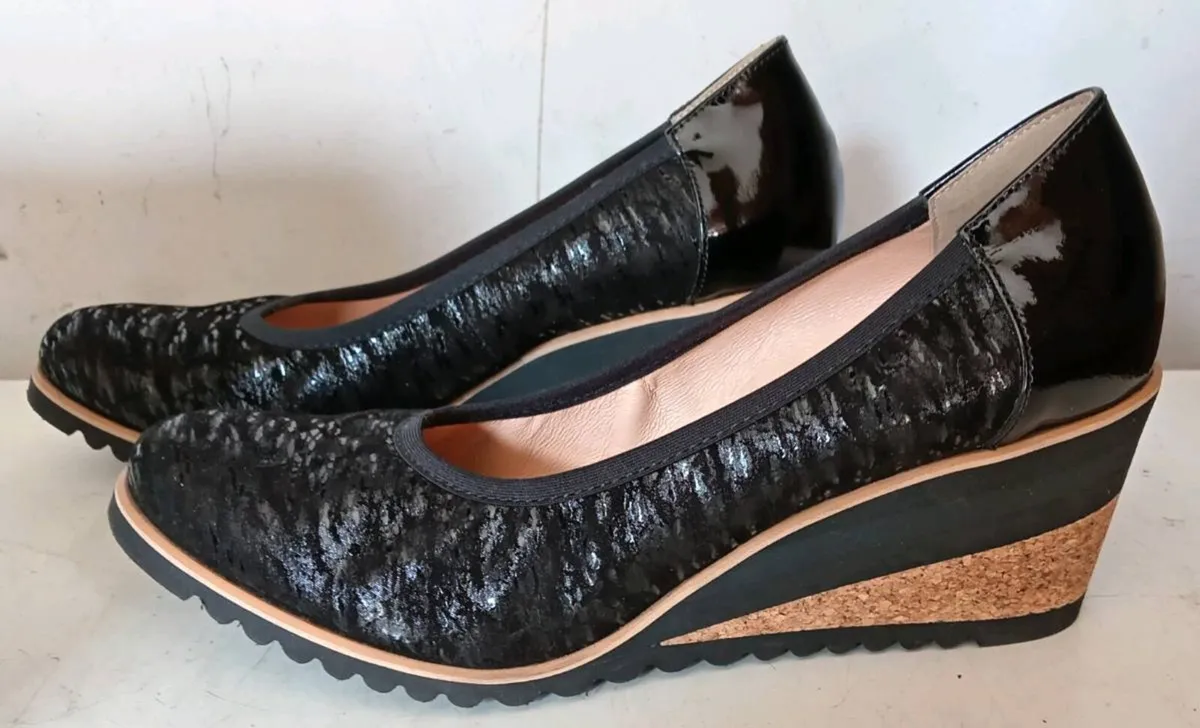 Bioeco By Arca Black Wedges Shoes - Image 1