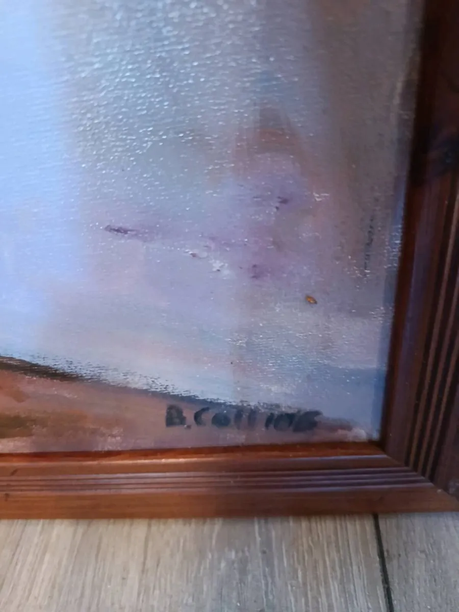 Signed painting in wooden frame - Image 2