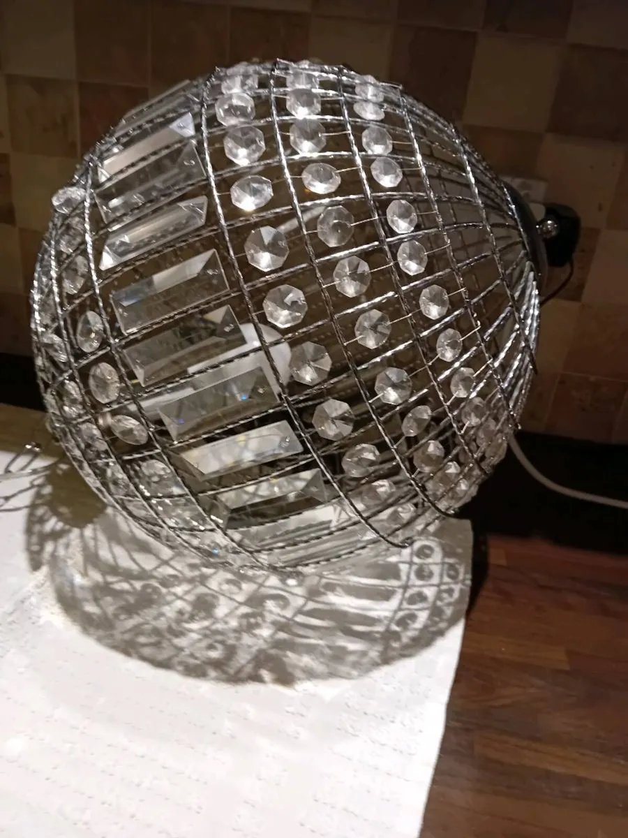 LARGE CRYSTAL BALL CEILING LIGHT LIKE NEW - Image 3