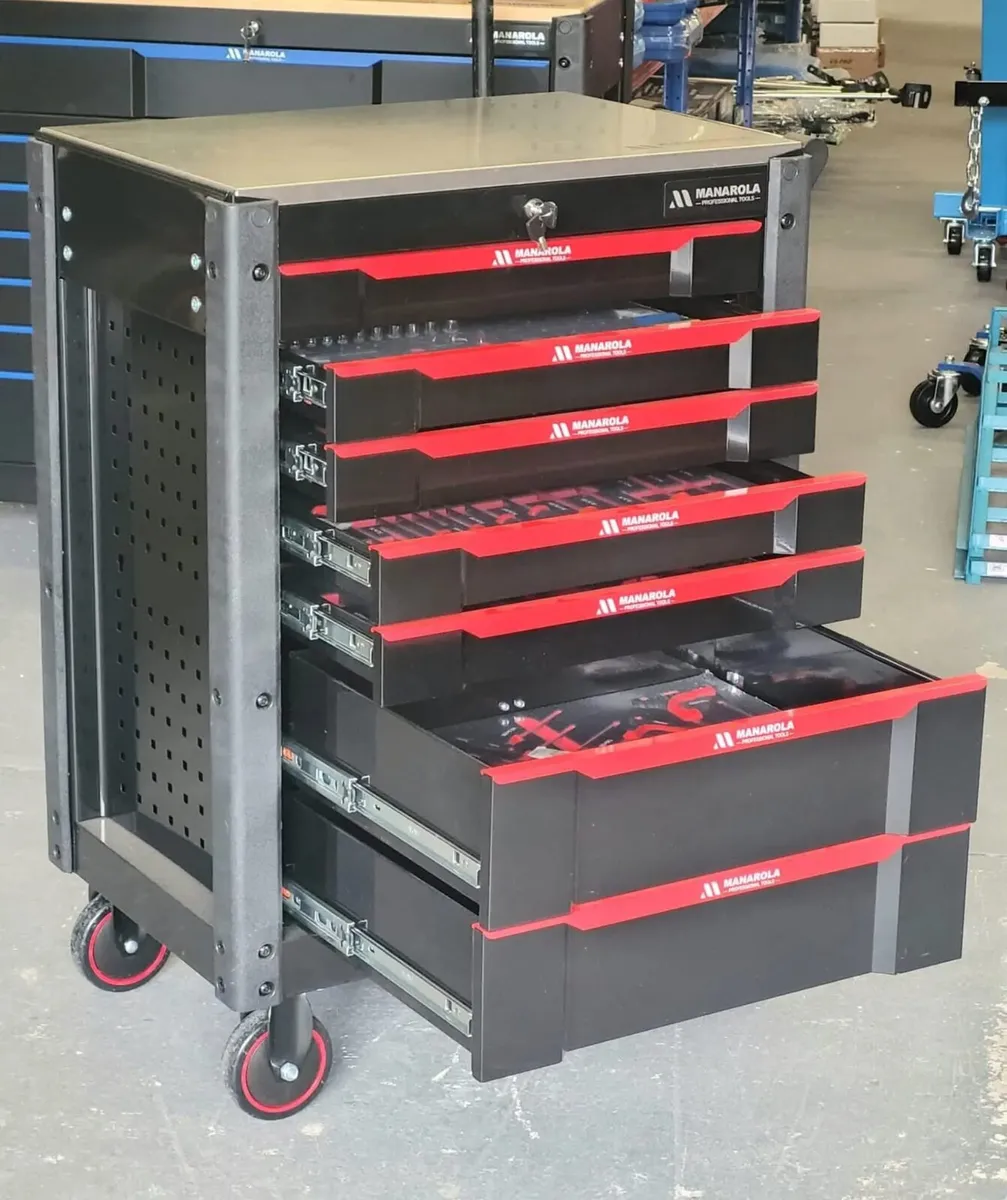 Manarola 7 Drawer Stainless Steel Tool Box - Image 1