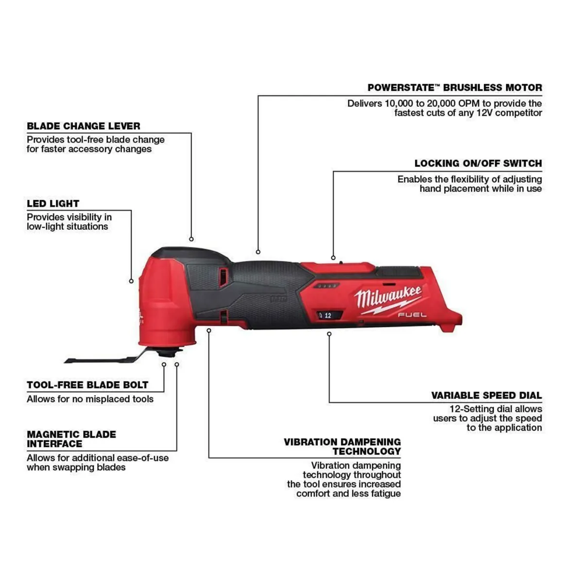 Milwaukee M12 Brushless Multi-Tool kit - Image 3