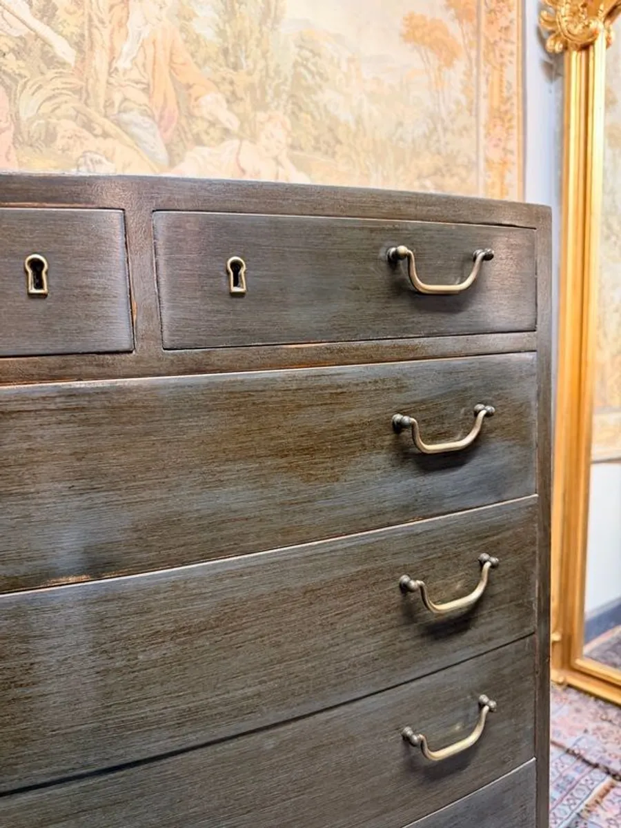 Vintage Bow Fronted Tallboy Dresser - Image 2