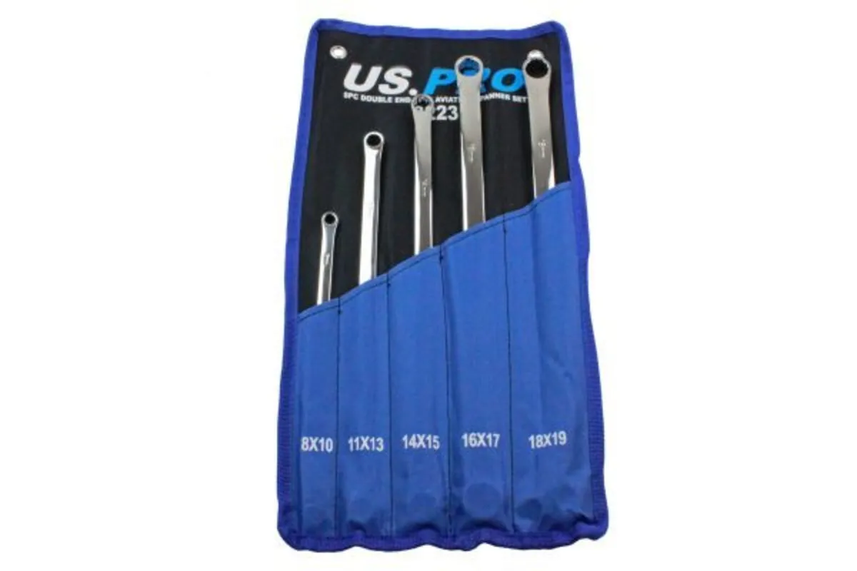 🔧 5 Piece Double End Ring Aviation Spanner Set - Image 1