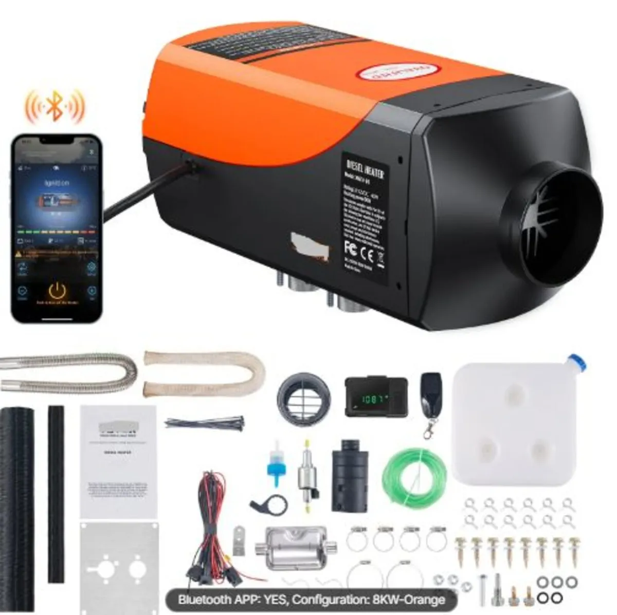 Bluetooth App Control Diesel Air Heater, 12V 5-8KW - Image 1