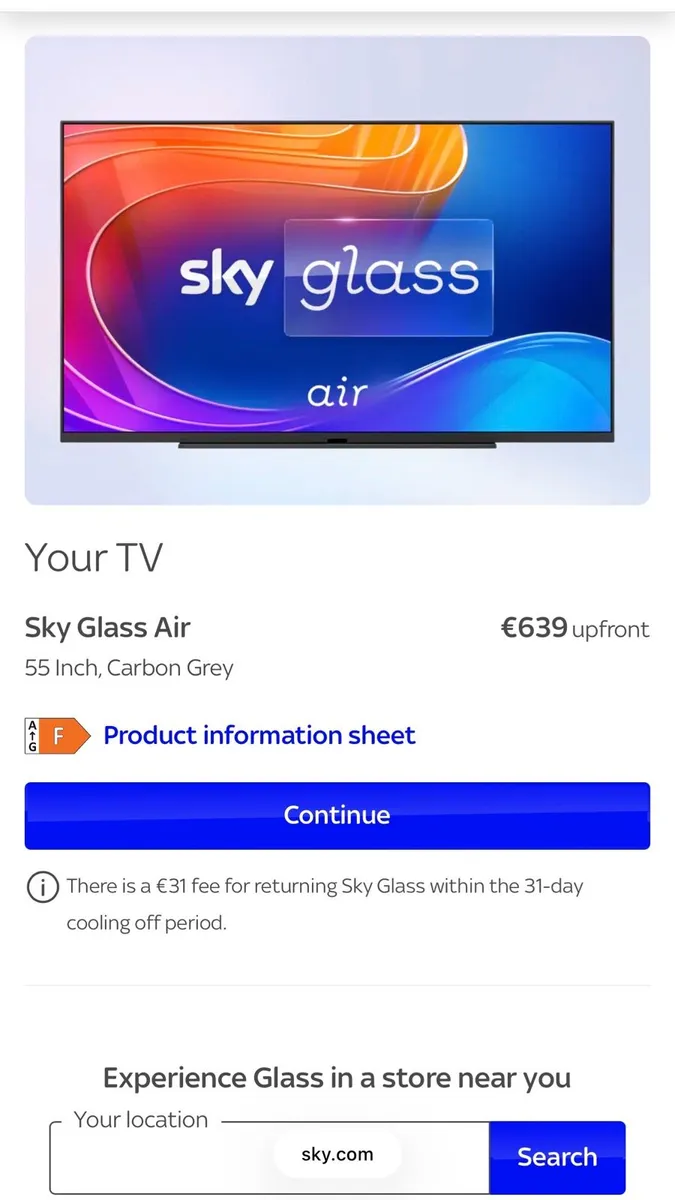 Sky Glass Air 55’’ TV - Image 2
