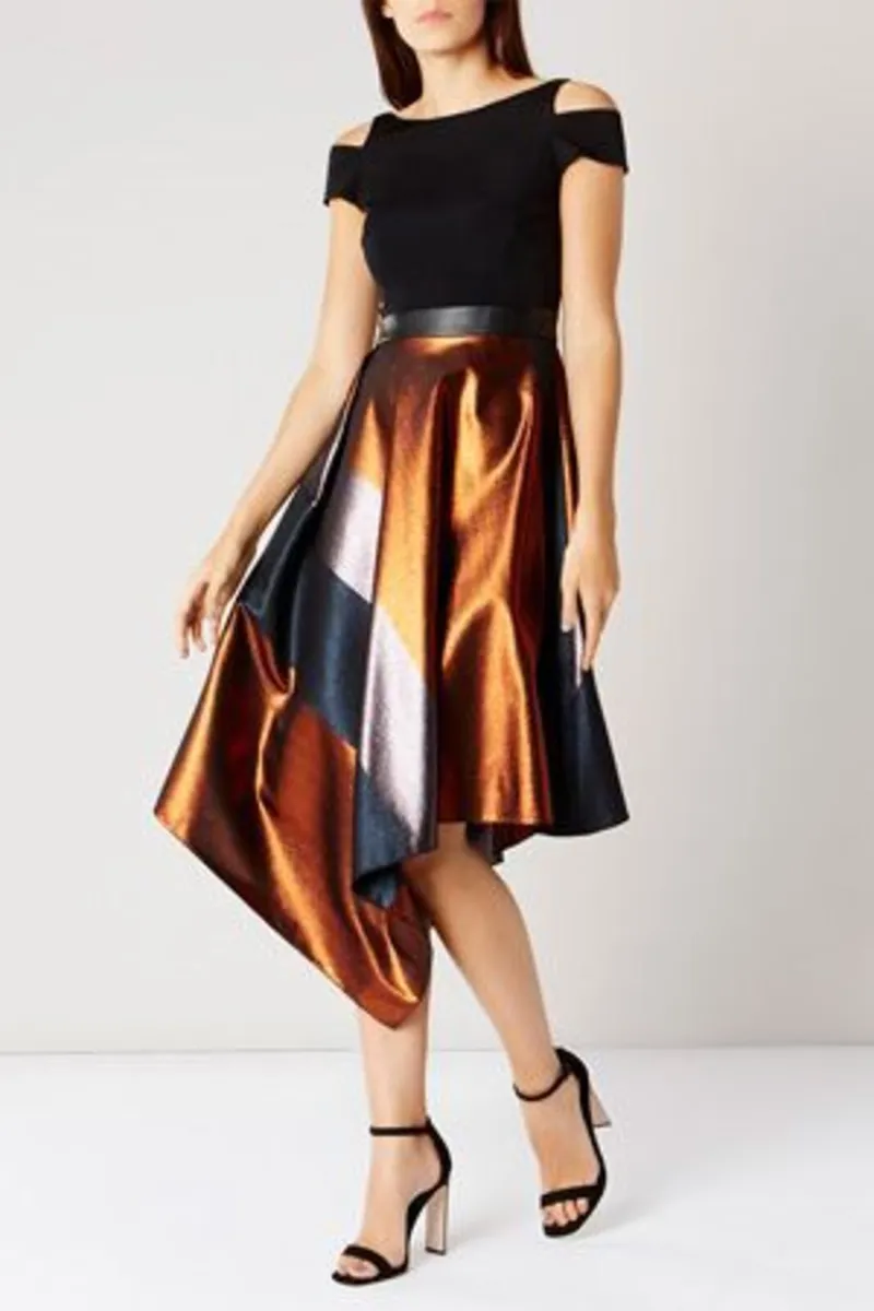Coast Fran Metallic Stripe Dress - Image 1