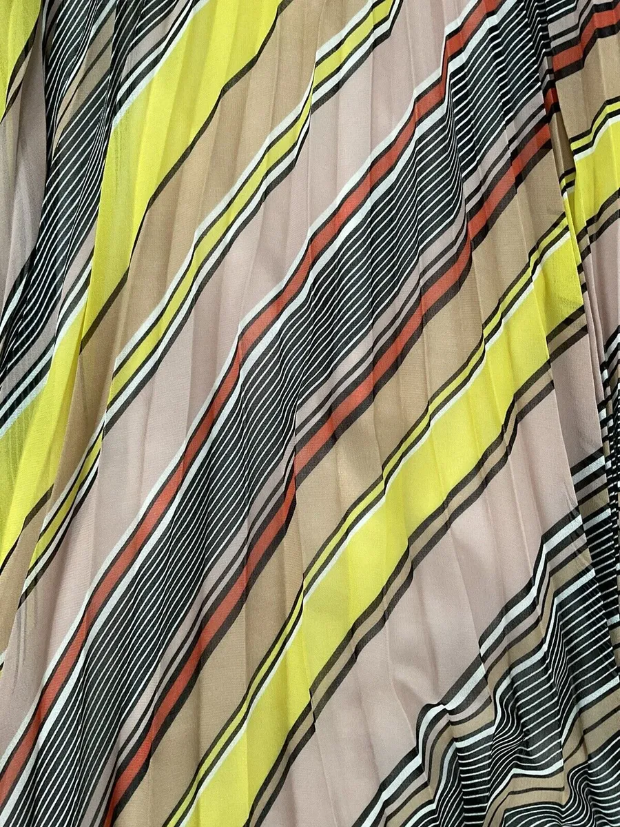 Karen Millen Rainbow Stripe Pleated Skirt - Image 3