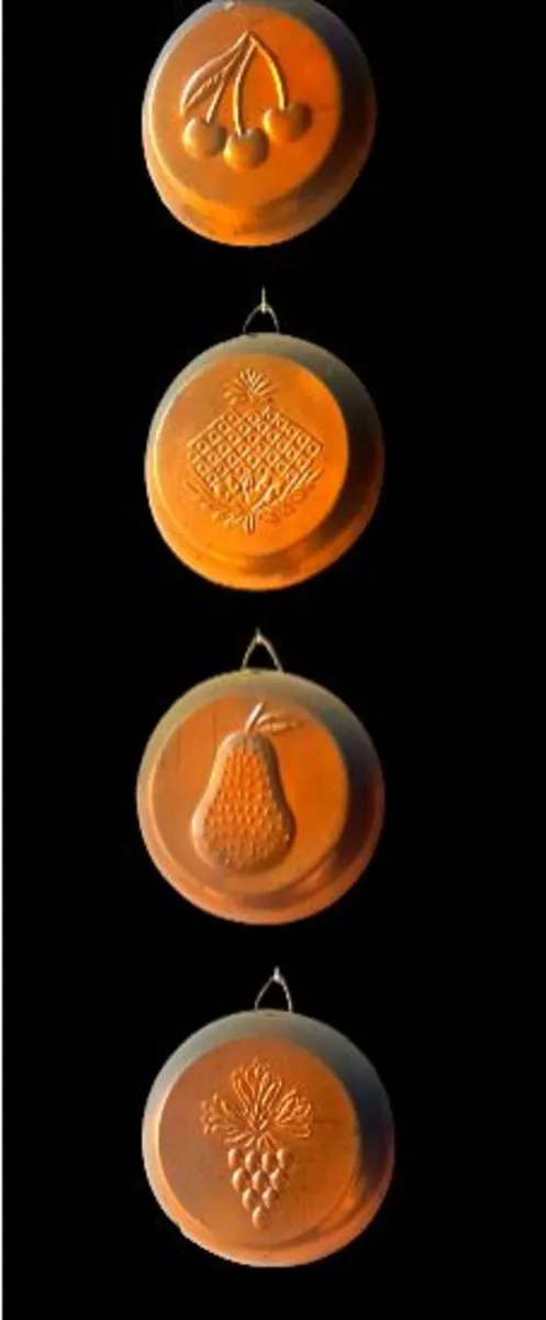 Set of 4 Vintage Copper-Effect Fruit Molds - Image 2