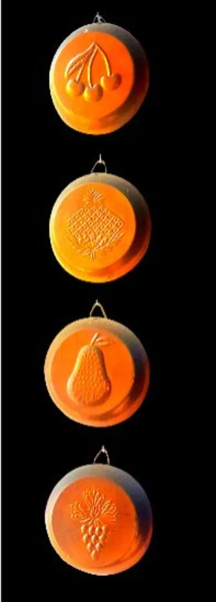 Set of 4 Vintage Copper-Effect Fruit Molds - Image 1
