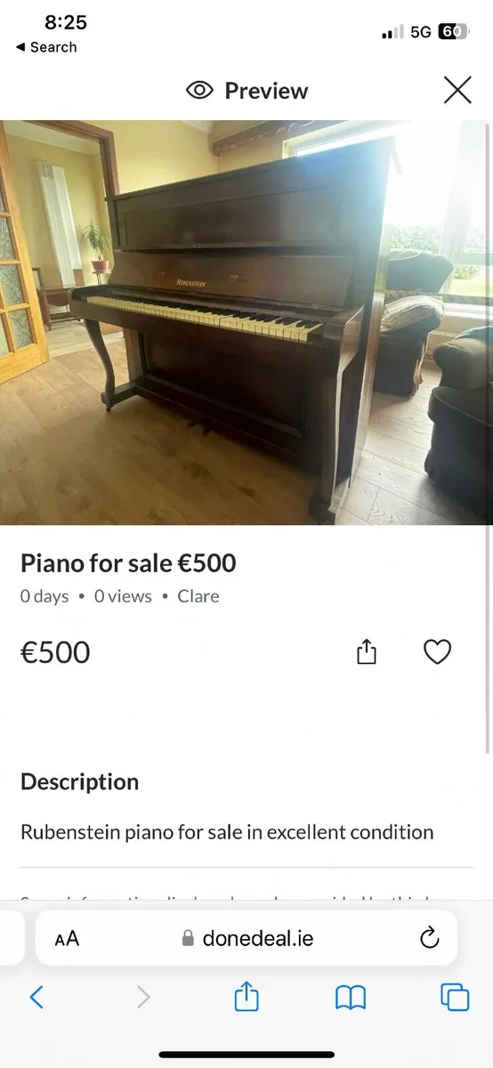 Piano for sale €500 - Image 2