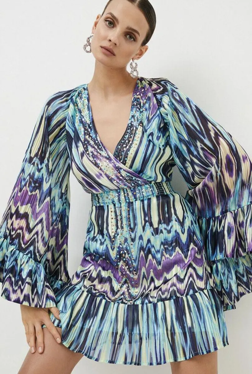 New With Tags Karen Millen Tie Dye Dress - Image 2