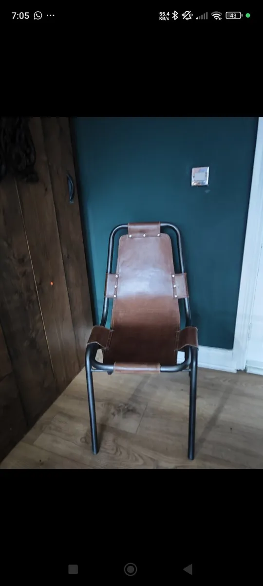6 Leather dining room chairs - Image 2