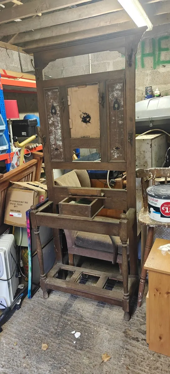 Old Antique Timber Hall Stand - Image 2