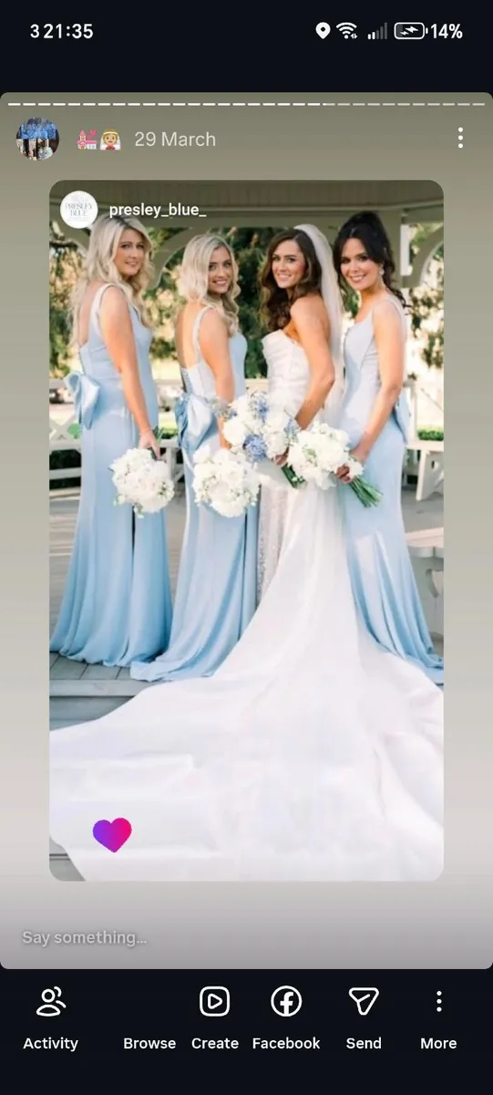 3 Baby Blue Bridesmaid Dresses - Image 4