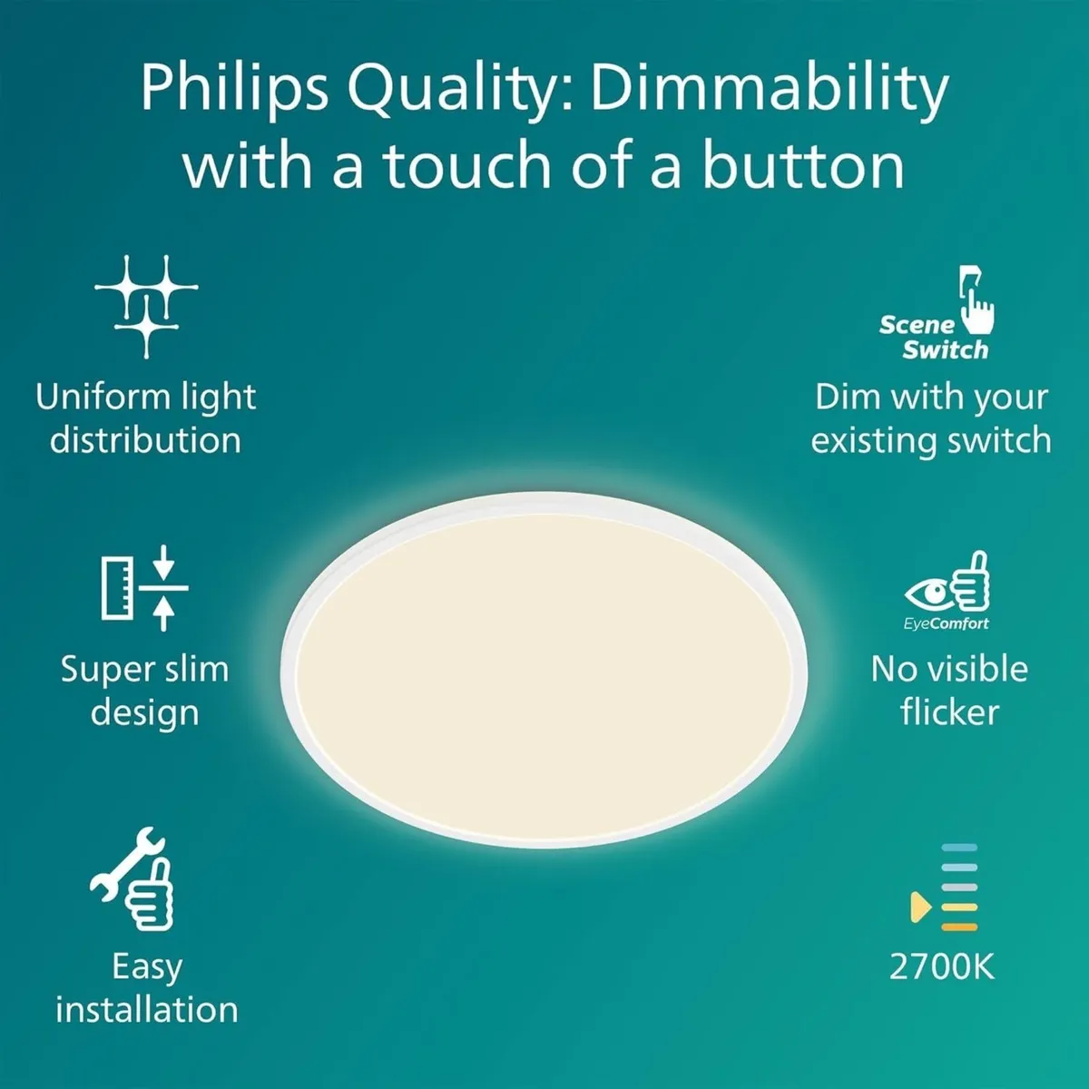 Philips LED SuperSlim SceneSwitch Dimmable Ceiling - Image 4