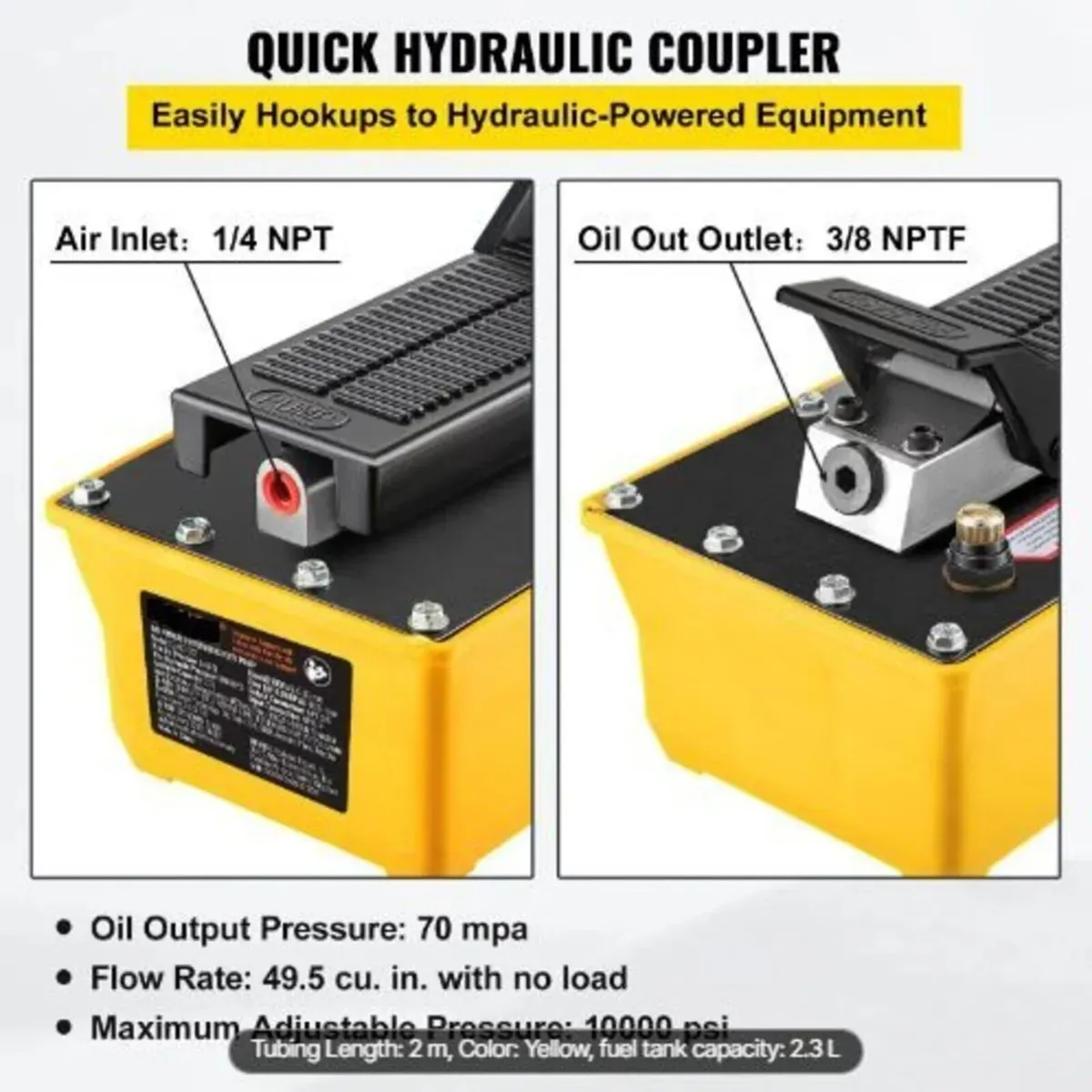 Air Hydraulic Foot Pump High Pressure Tool - Image 2