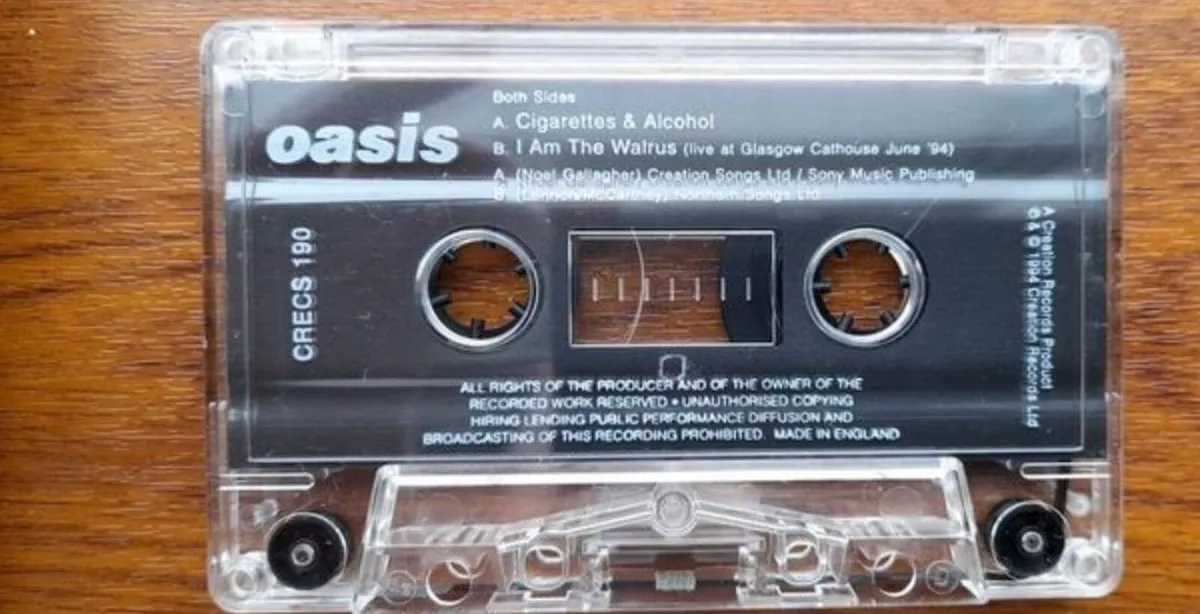 Oasis casette RARE Cig & Alc 1994 - Image 4