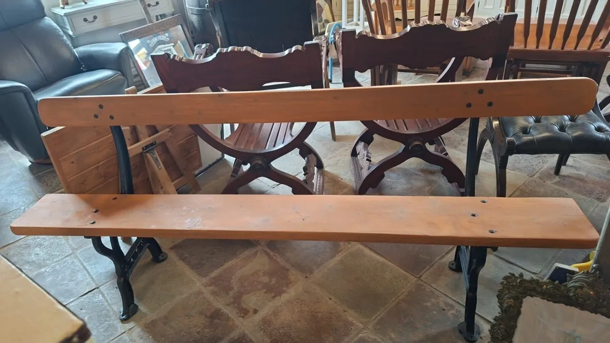 Vintage 1940s, 50s jp corry railway, utility bench - Image 1