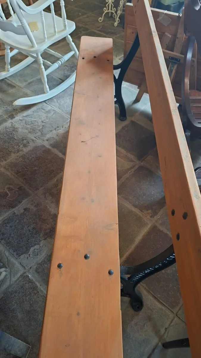 Vintage 1940s, 50s jp corry railway, utility bench - Image 2