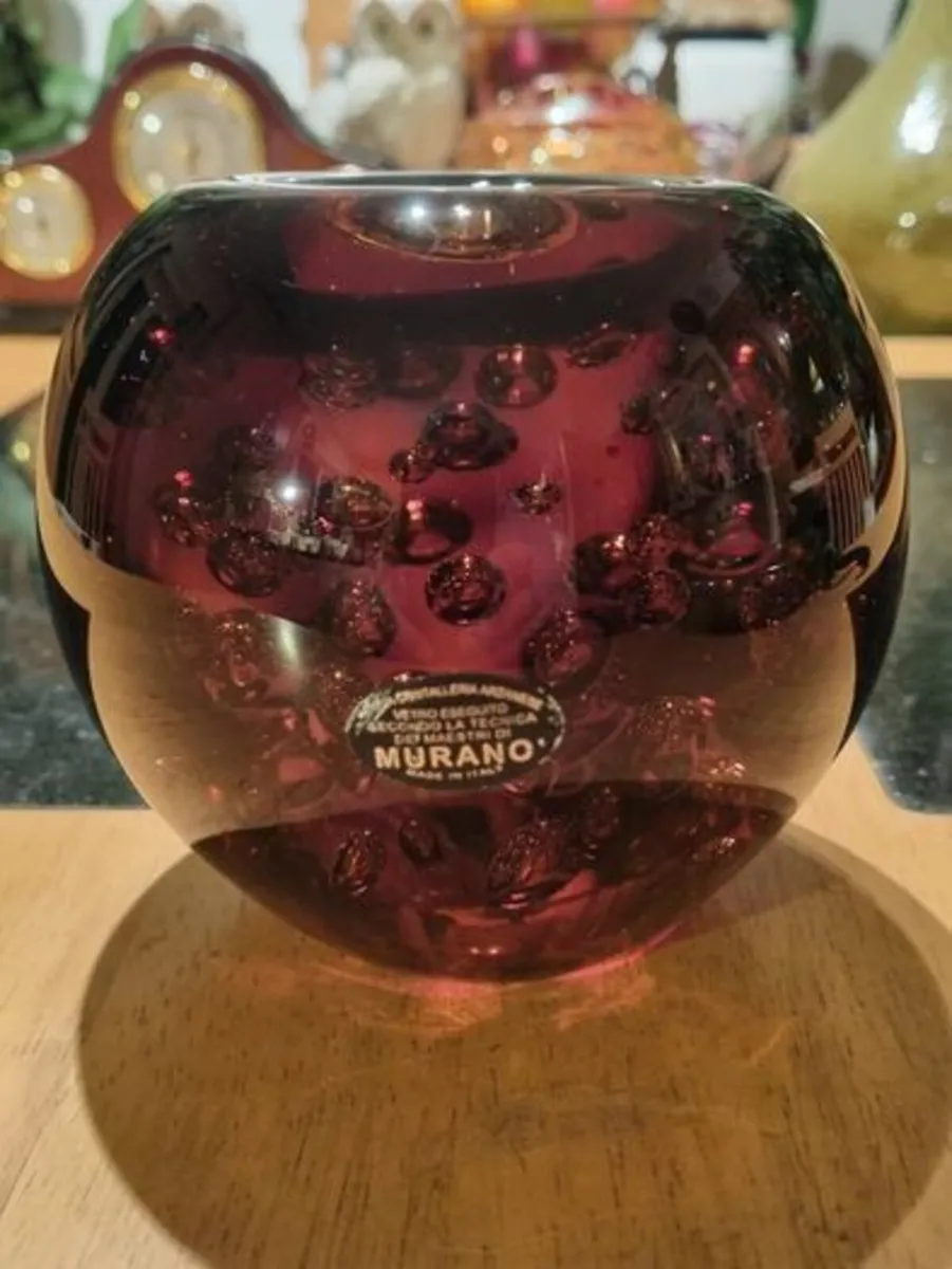 Vintage large Murano glass tea candle holder - Image 1