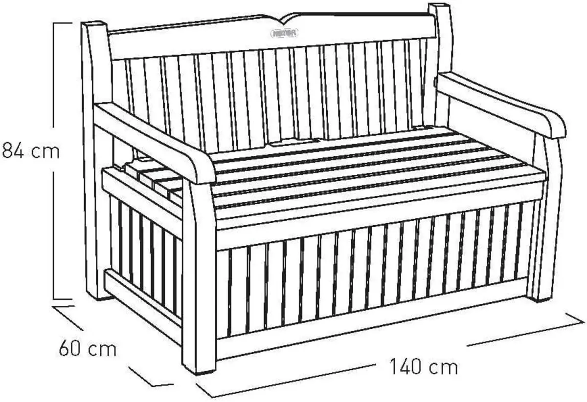 Bench 265L Outdoor 60% Recycled Garden Furniture - Image 3