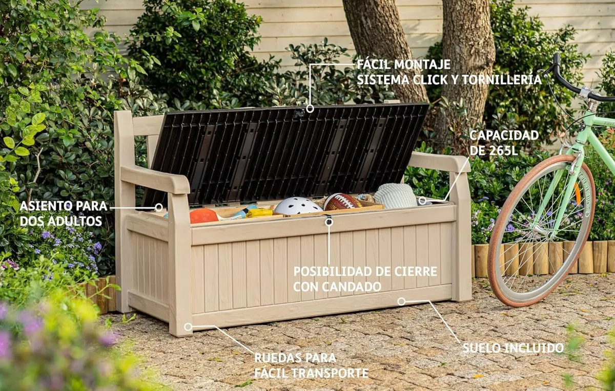 Bench 265L Outdoor 60% Recycled Garden Furniture - Image 4