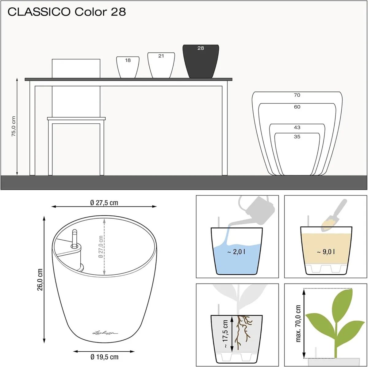 Classico Colour 43 Round Planter Plastic - Image 4