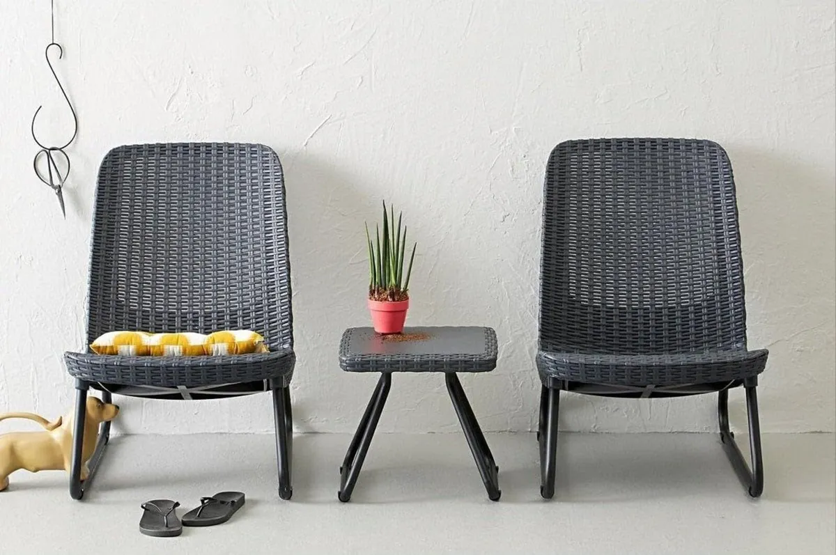 Patio Set Low-Level Two-Seater with Table Stylish - Image 4