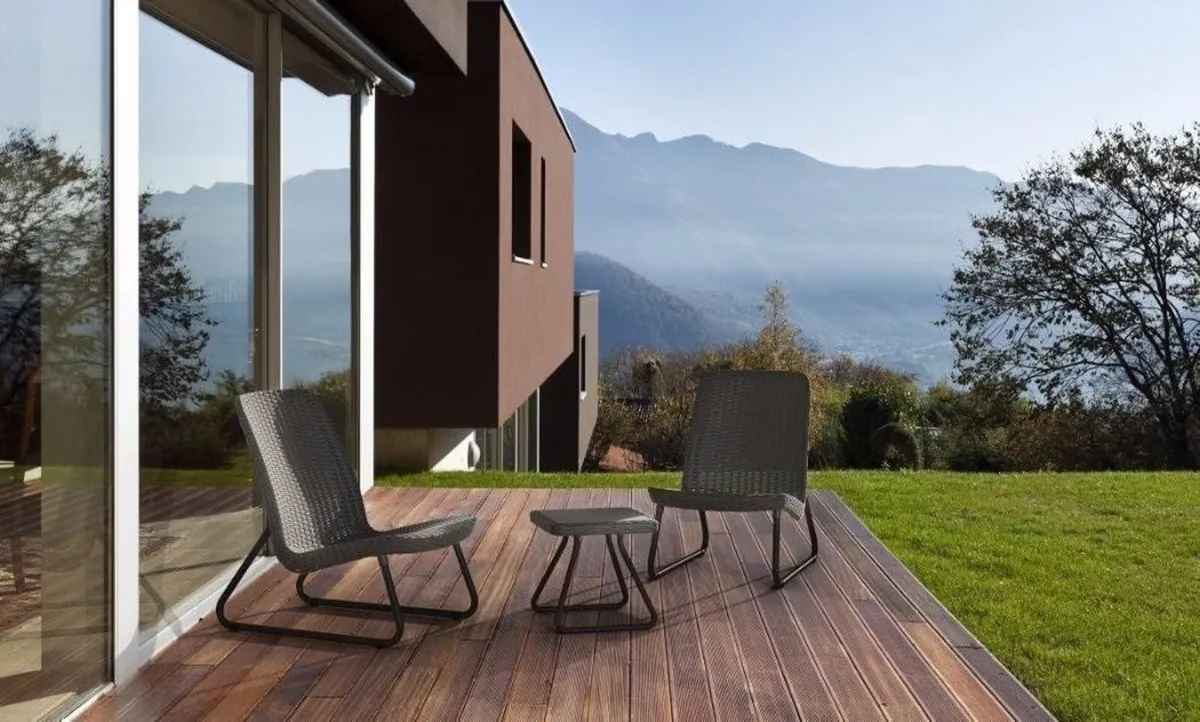 Patio Set Low-Level Two-Seater with Table Stylish - Image 2