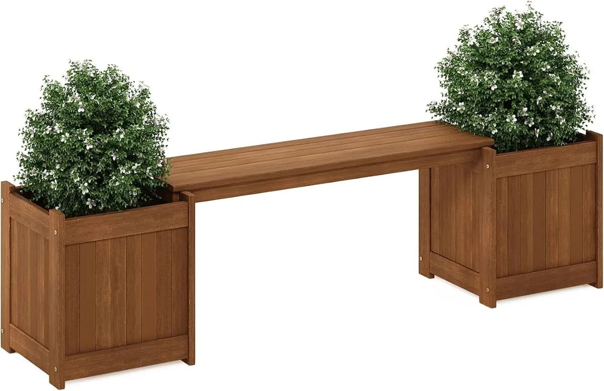 Planter Box in Teak Oil Wood Natural 182.12 - Image 1