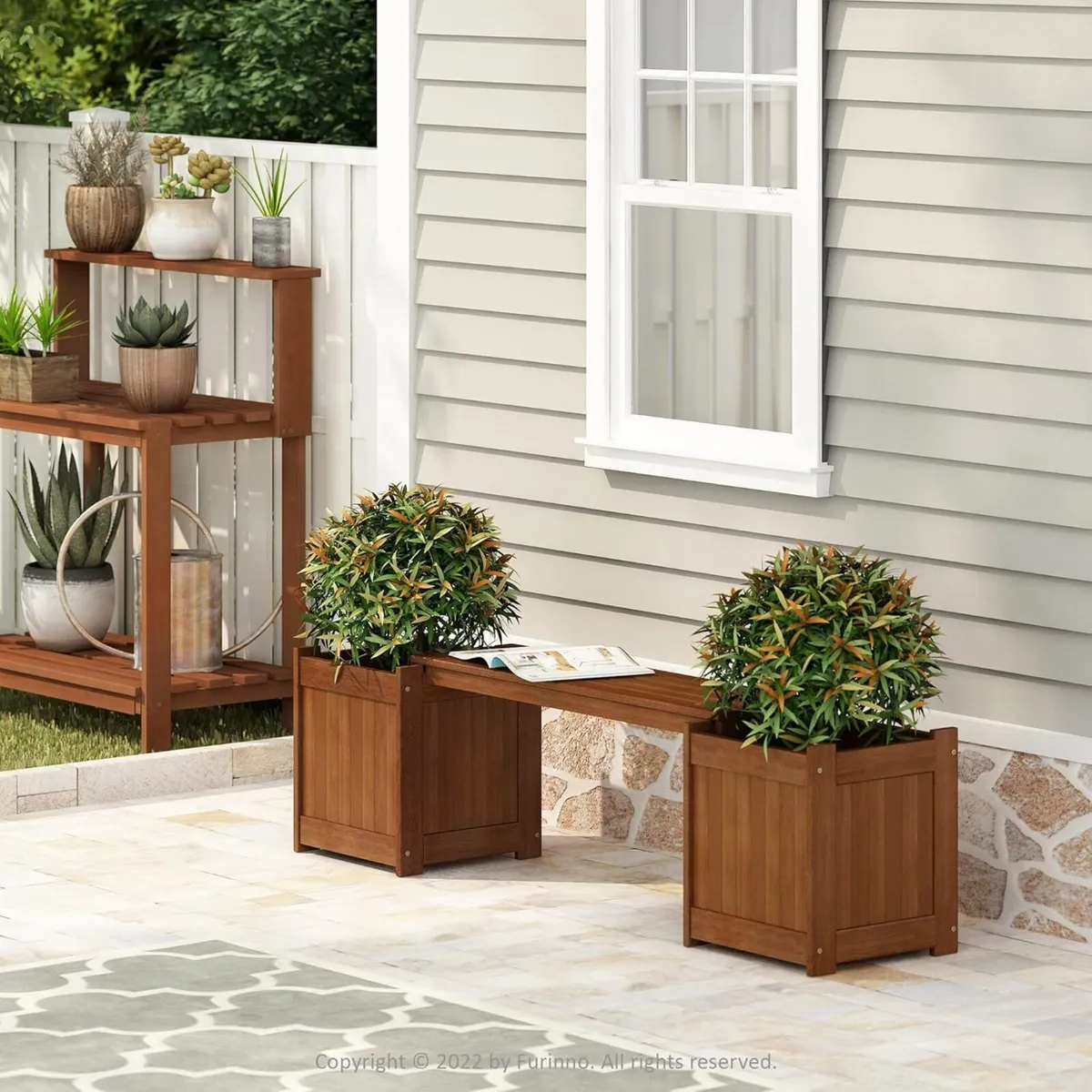 Planter Box in Teak Oil Wood Natural 182.12 - Image 2