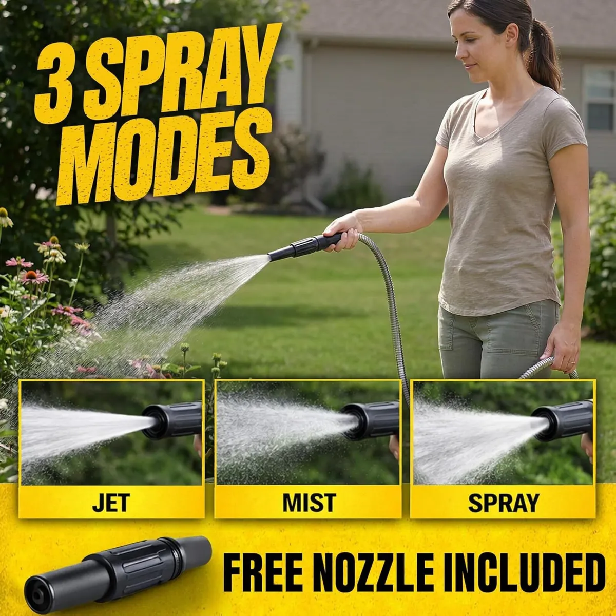 100FT Garden Hose Pipe with Nozzle 304 - Image 3