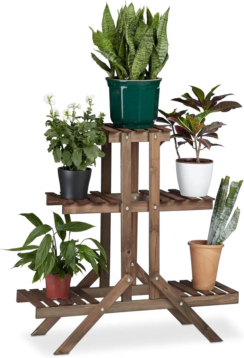 2x Plant Stand Set Flower Rack Shelf Tiered - Image 1