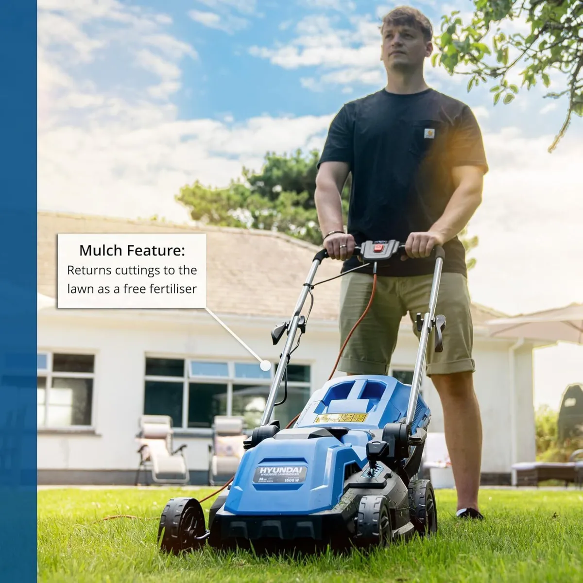 15'' 38CM 1600W Electric Lawnmower with Rear - Image 2
